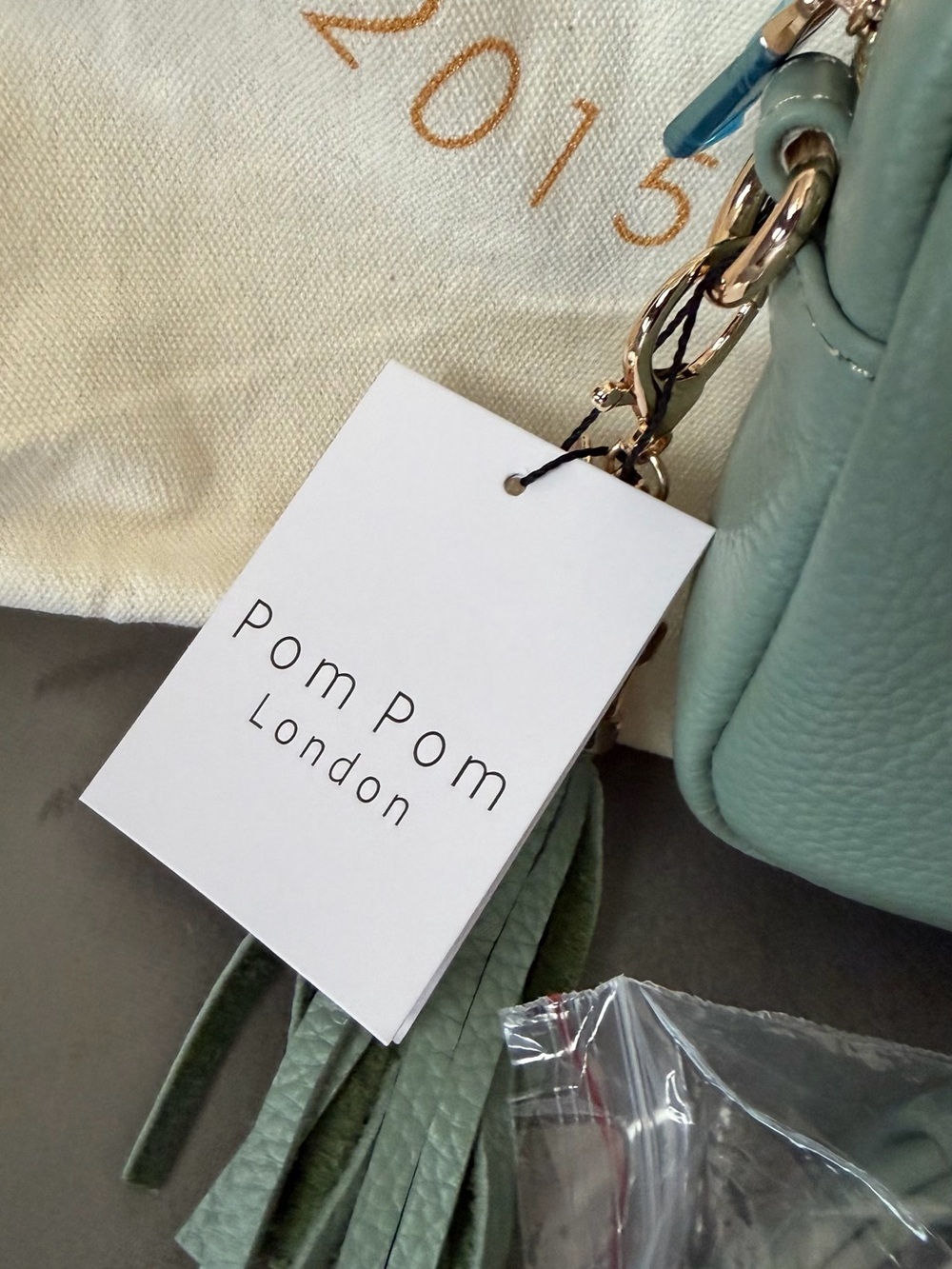Pom Pom London Mint Green The City Mini Crossbody Bag - Picture 3 of 7